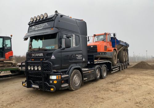 Transport wozidła budowlanego TEREX TA25